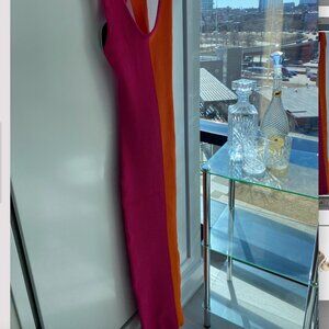 Color Block Backless Maxi Dress